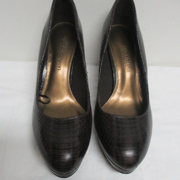 Christian Siriano Dark Brown Snakeskin Pumps sz 8 - Picture 6 of 11